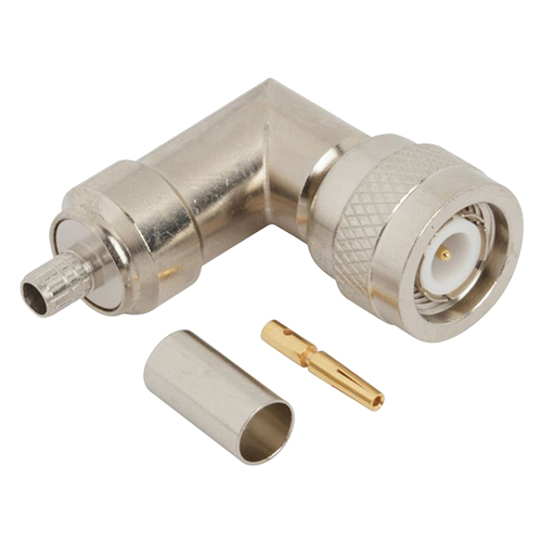 TNC RF Connector | Right Angle, Crimp, 50 Ohm