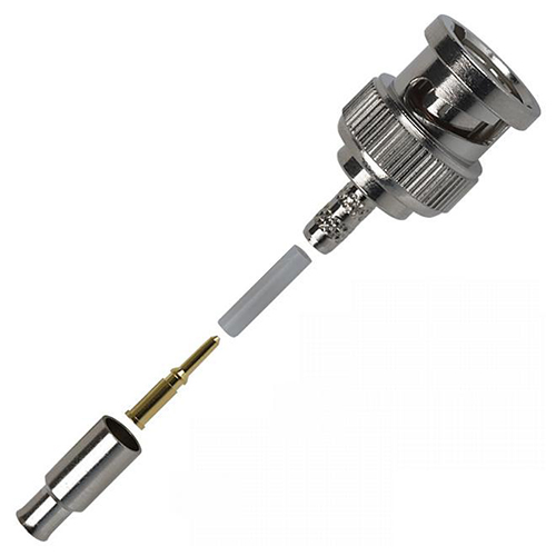 RF Coaxial Connector | BNC Coaxial, Straight Plug, Crimp, 75 Ohm, Brass