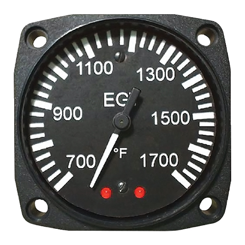 Exhaust Gas Temperature Indicator | 2-1/4 inch, 700–1700°F, Black & White Dial Markings