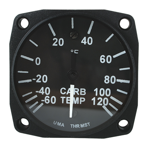 Carburetor Air Temperature Indicator | 2-1/4 in, -60°F to 160°F, Black & White Dial Markings