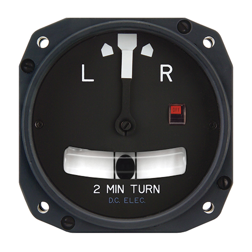 1234T100 Turn and Slip Indicator | 3-inch, 12–32 VDC, 3-pin, Black Ball, Lighted