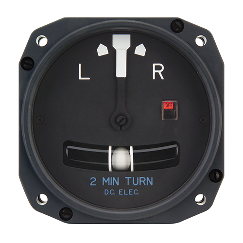 1234T100 Turn and Slip Indicator | 3-inch, 12–32 VDC, 3-pin, White Ball, Non-Lighted