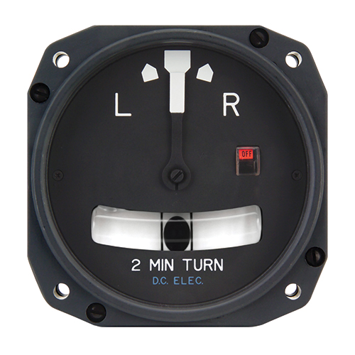 1234T100 Turn and Slip Indicator | 3-inch, 12–32 VDC, 3-pin, Black Ball, Non-Lighted