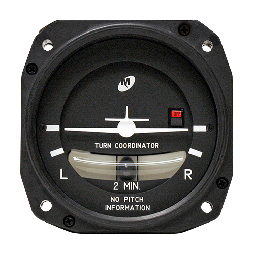 1394T101 Turn Coordinator | 11-32V, 3-Pin, Lighted, Black Ball, Brushless