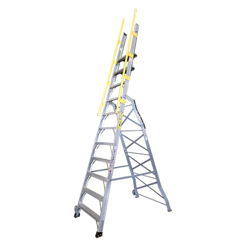 Lock-N-Climb Pylon Ladder | 13ft, includes Handrails, Tool Tray, & Windscreen Access