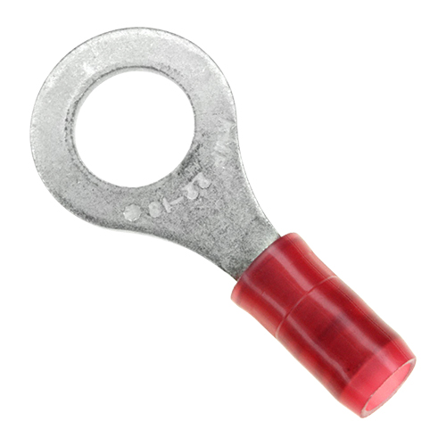 PIDG 6.35 mm Nylon Ring Terminal | 22–16 AWG, Red