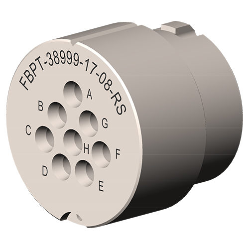 FiberChek Inspection Plug | Size 17-08 Receptacle-Sockets, Size 16 Contacts | For 38999 Type III Guides
