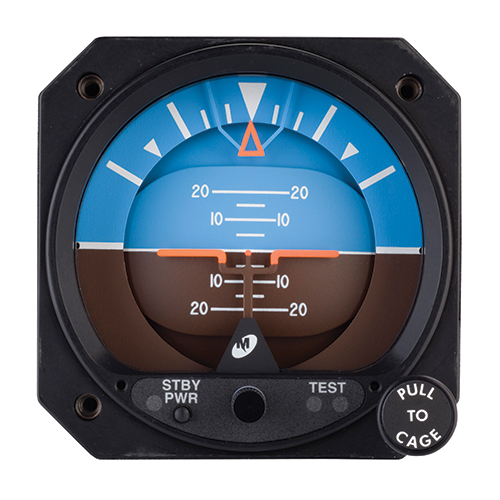 Model 4300 Attitude Indicator | 3-1/8in, Electric, Lifesaver Gyro, Rotating Roll, Traditional, 10-32 VDC, 5º Tilt, 28 VDC Lighting