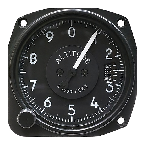 Altimeter | 3-1/8 in, 0–10,000 ft, InHg Dial Markings, non-TSO