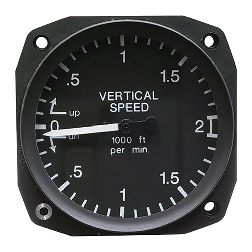 Vertical Airspeed Indicator | 0–2000 ft/min, 3-1/8 in, Black & White Dial Markings