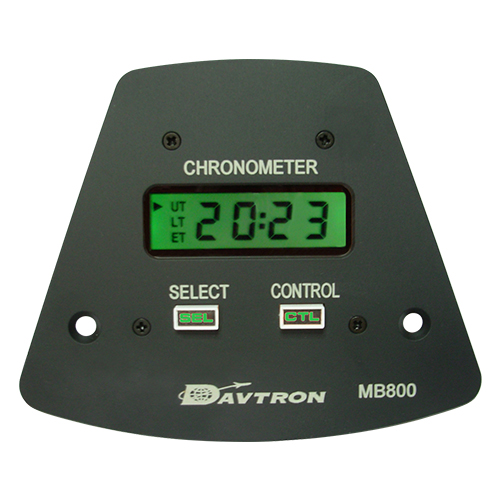 MB800 Yoke Mount Digital Clock | 28V NVG Lighting, Black Color, Illuminated Buttons | For Beechcraft King Air