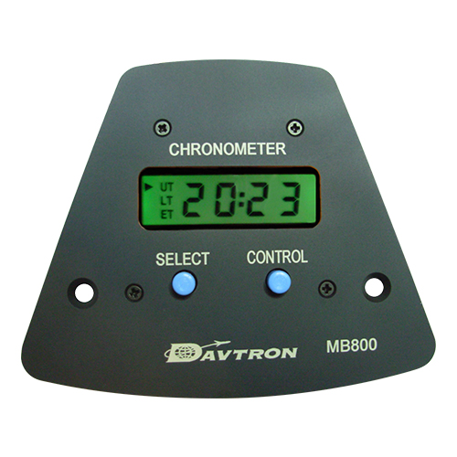 MB800 Yoke Mount Digital Clock | 5V NVIS Green A Lighting, Black Color | For Beechcraft King Air