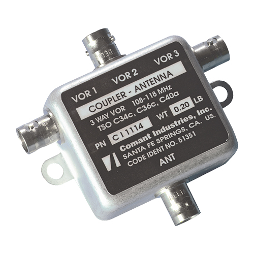 CI-1114 VOR Threeway Signal Coupler | 108–118 MHz, 50 Ω, BNC Female Connector
