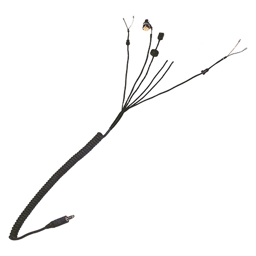 Alpha Helmet Downlead Cable | U-172/U Jack to U-174/U Military Plug | 6 ft Coil Cable