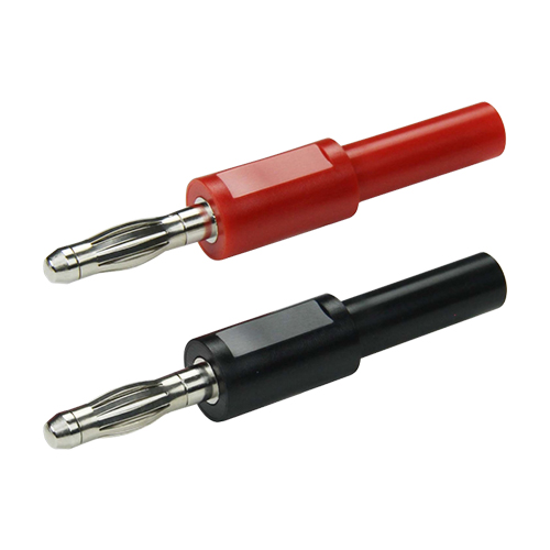 DMM Probe Banana Plug Adapter | 4mm, Banana Plug to Jack-Pair, Black and Red