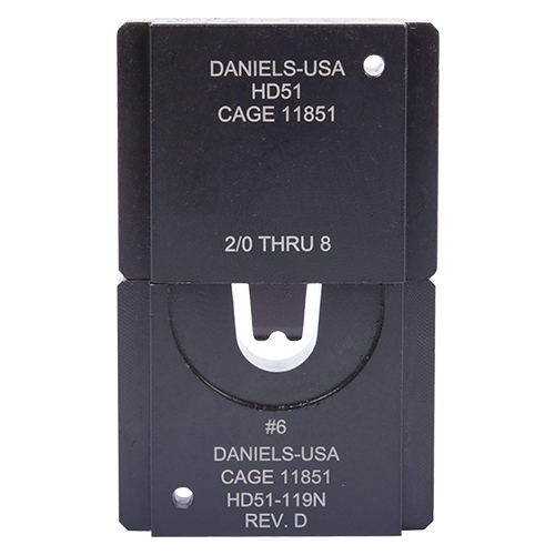 HD51-119N Die Set | 0.126-inch Double Indent, #6 Uninsulated Terminals