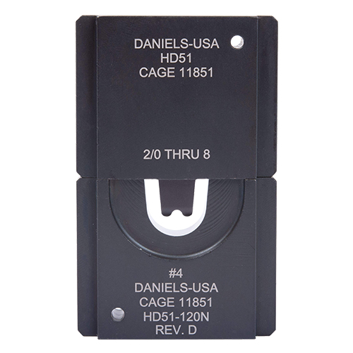 HD51-120N Die Set | 0.131-inch Double Indent, #4 Uninsulated Terminals