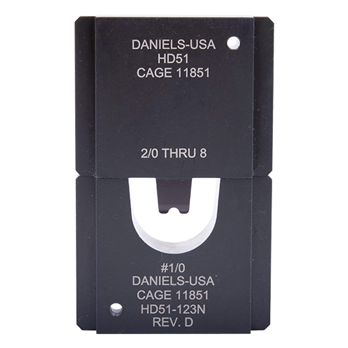 HD51-123N Die Set | 0.275-inch Double Indent, #1/0 Uninsulated Terminals