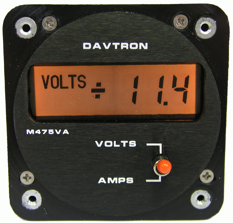 400 Series Voltage & Dual Amperage Meter | 2-1/4 Mount, 5V Orange Lighting