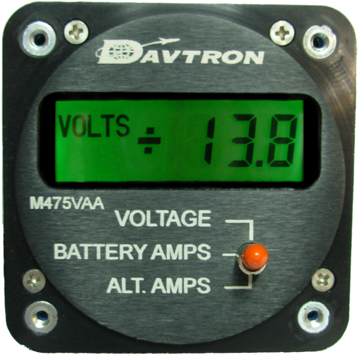 400 Series Voltage & Dual Amperage Meter | 2-1/4 Mount, 5V NVG Lighting
