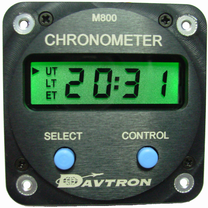 M800 Series Digital Clock | 28V NVIS Green A Lighting, Keep-Alive Memory Battery, Black