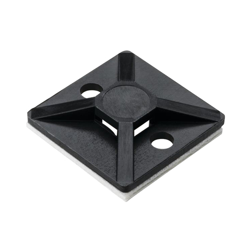 4-Way Cable Tie Mount | Black, T18 – T30 Cable Ties, 0.75 x 0.75 x 0.18 Inches