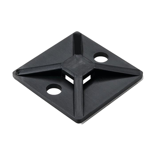 4-Way Cable Tie Mount | Black, T18 – T50 Cable Ties, 1.12 x 1.12 x 0.22 Inches