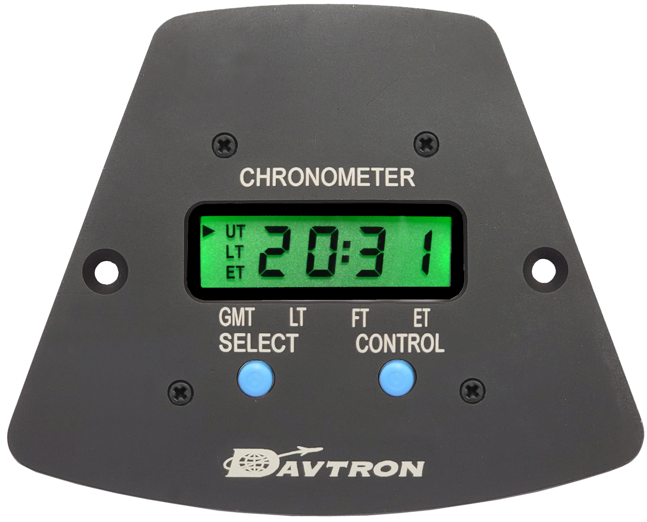 MB800AIS Yoke Mount Digital Clock for Beechcraft King Air | 5V NVG Lighting, TCS & MAP Switch, Black