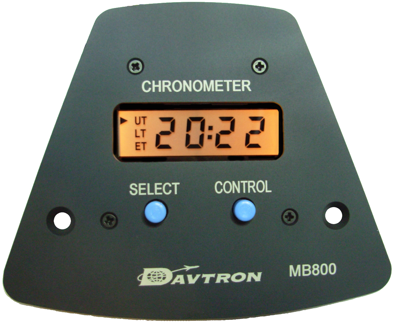 B800 Yoke Mount Digital Clock for Beechcraft King Air | 14V Lighting, Black