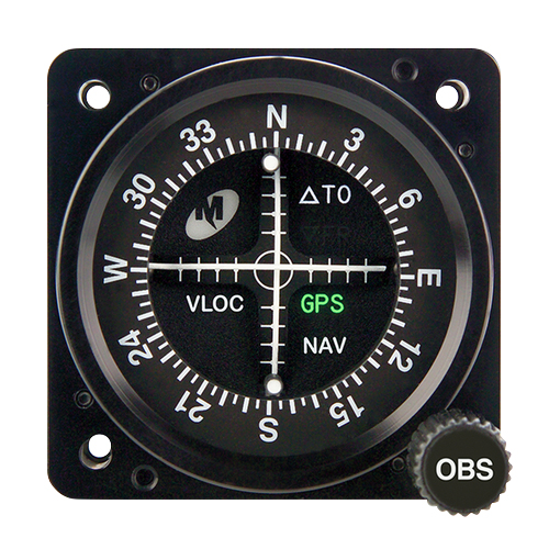 MD222 Series Course Deviation Indicator | 2-inch, GS/LOC, NAV, GPS, VLOC, With Resolver