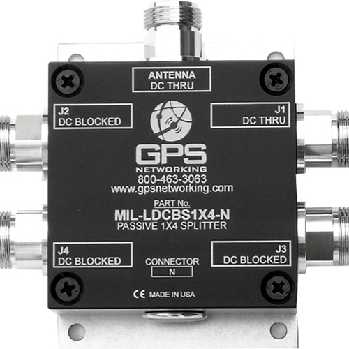 Passive Military GPS Splitter | 1 Input, 4 Output, TNC Connectors