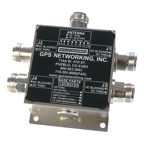 Hi-Isolation Networked Amplified GPS Splitter | 1 input, 4 output, TNC Connectors