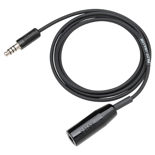 Helicopter Headset Extension Cable | 1ft, U-92A/U Jack, U-174/U Plug