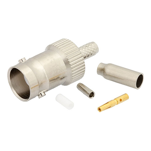 PE4079 BNC Female Connector | 50Ω, Crimp/Solder, Straight