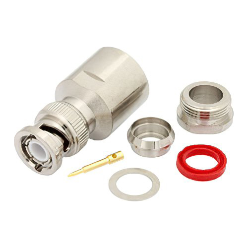 PE4109 BNC Male Connector | 50Ω, Clamp/Solder, Straight