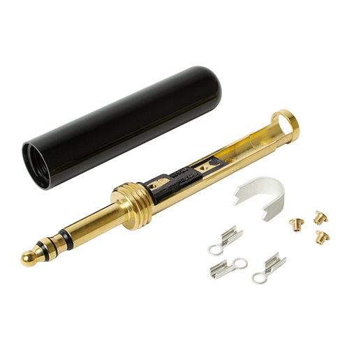 PJ-068 Microphone Plug | 0.206 in Plug, 3-Conductor, Screw Terminals, Black Handle, RoHS Compliant