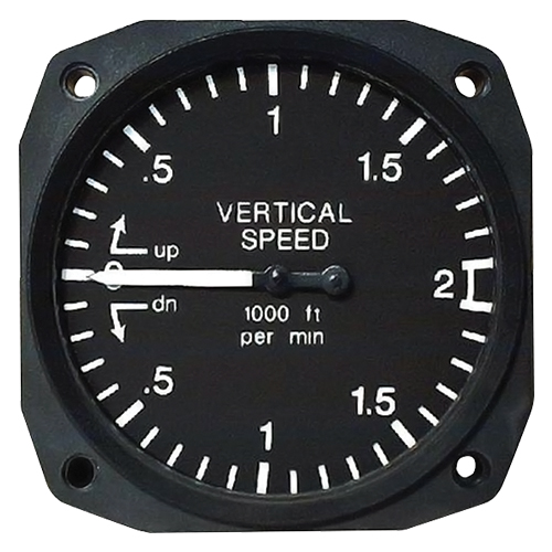 UMA Vertical Airspeed Indicator | 0 – 2000 ft/min, 2-1/4 in, B & W Dial Markings, TSO
