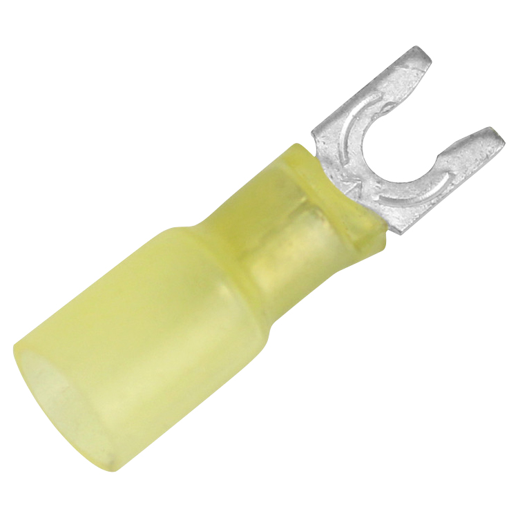 Heat Shrink Fork Terminal | 12-10 AWG, #8, 100pc