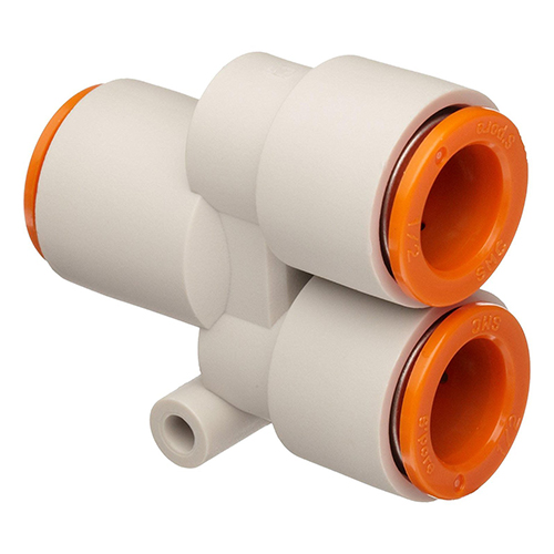 KQ2 One-Touch Union Y Fitting | 1/4in Tubing, No Connection Thread