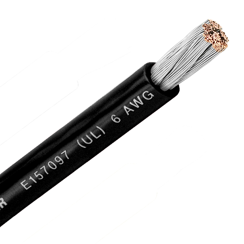 UL Marine Battery Cable | 6 AWG, Black, Tinned, 50 feet