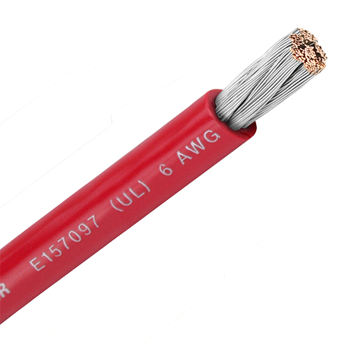 UL Marine Battery Cable | 6 AWG, Red, Tinned, 25 feet