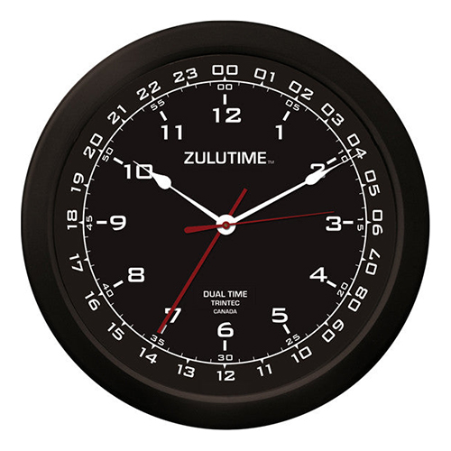 ZULUTIME™ Dual Time Clock | 14-inch, Black