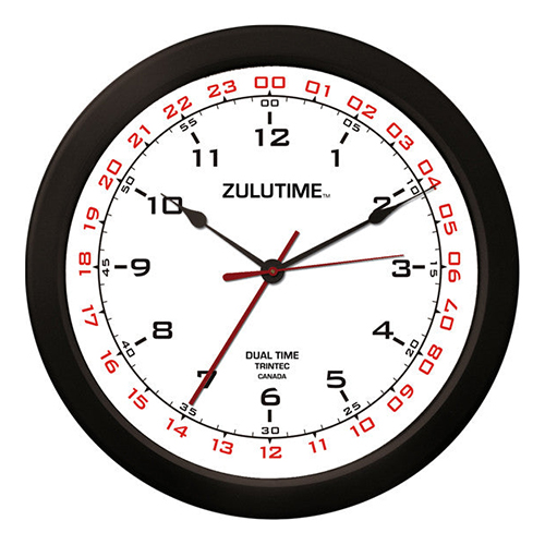 ZULUTIME™ Dual Time Clock | 14-inch, White