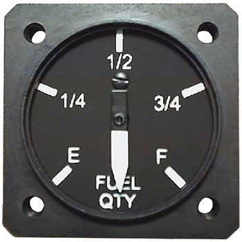 Electronic Fuel Quantity Indicator | 2-1/4 in, 10Î©â€“180Î©, Resistive Float Sender