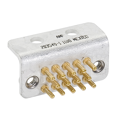 RACK and PANEL CONNECTOR/Grounding connector, 14 position, panel mount, bronze material, gold plating.