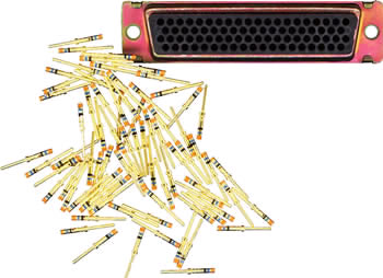 SUB-D CONNECTOR/78 pin, male, wire mounting. Cadmium plating. Includes: 78 ea. M39029/58-360 pins and 1 ea. 204521-2 connector.
