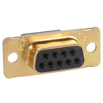 D SUB CONNECTOR/Female, 9 position, 2 row, wire mount. ROHS compliant.