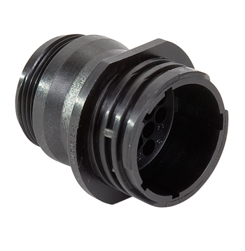 CIRCULAR CONNECTOR/Male, 16 position, free hanging mount, straight angle, threaded.