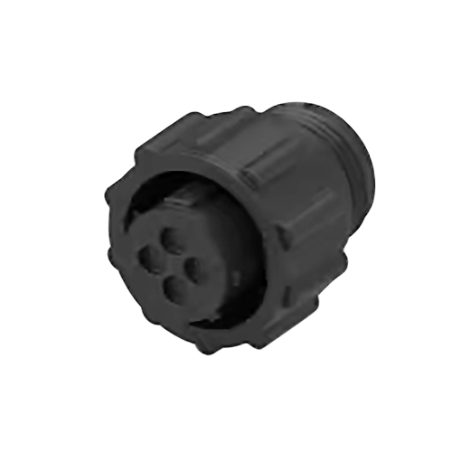 CIRCULAR CONNECTOR/Female, 4 position, free hanging mount, straight angle, threaded