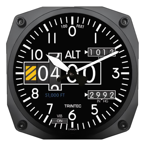 WALL CLOCK/6 inch instrument style, modern altimeter